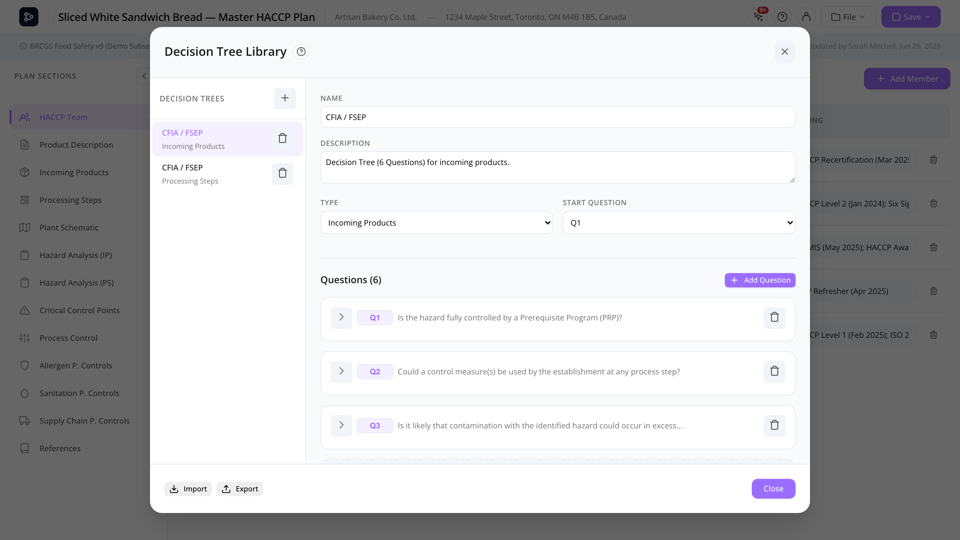 The Decision Tree Library with a tree's questions and branching answers