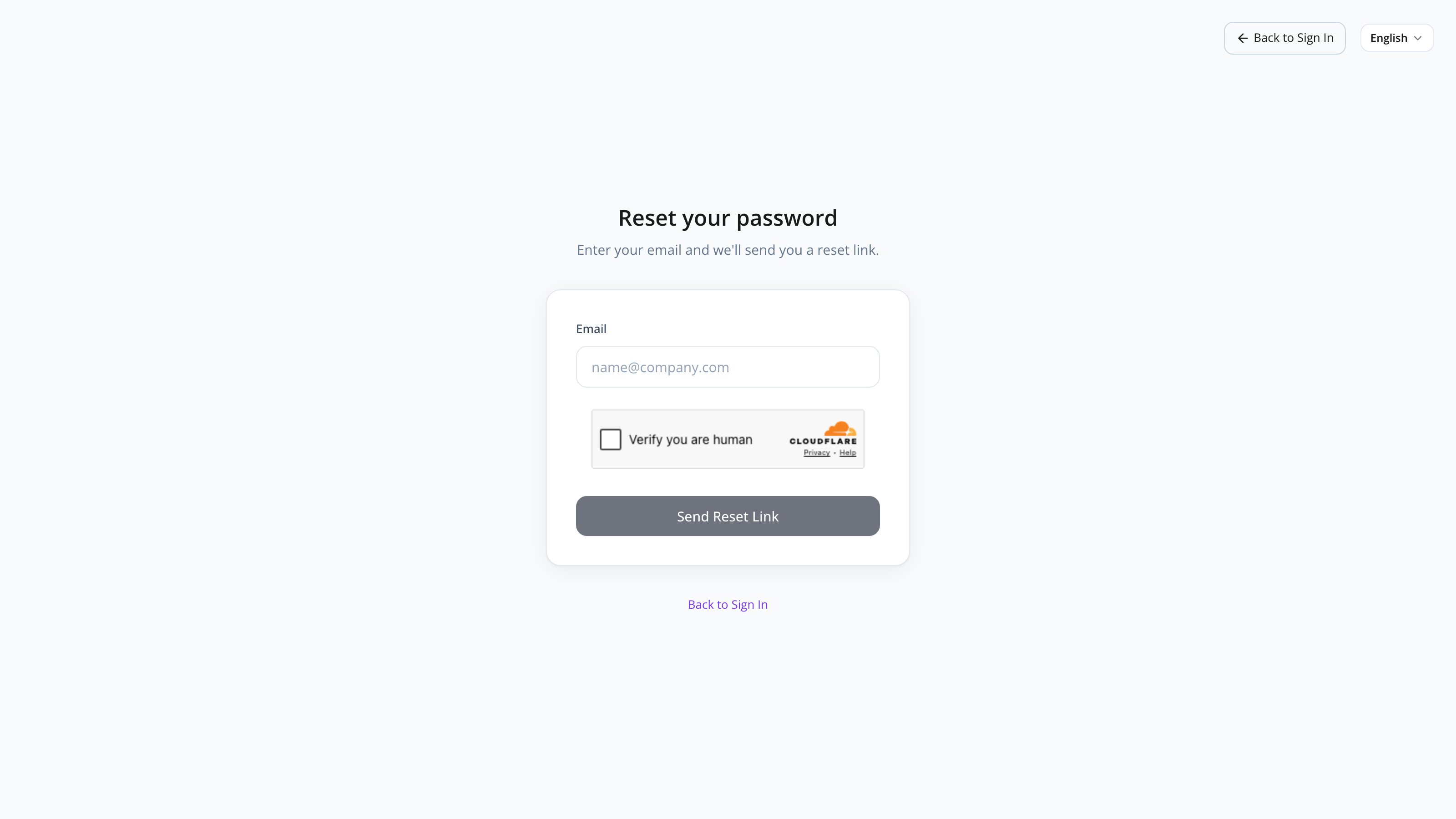 The forgot-password page with email input and CAPTCHA